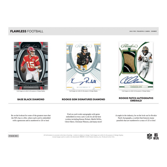 2022 Panini Flawless Football Hobby Case - 2 Boxes of Premium Collectible Cards